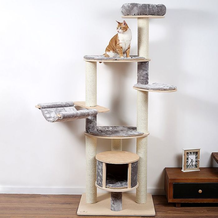 Natural Paradise Drapak dla Kota Petunia 140x68x193cm Szary OGORMNY