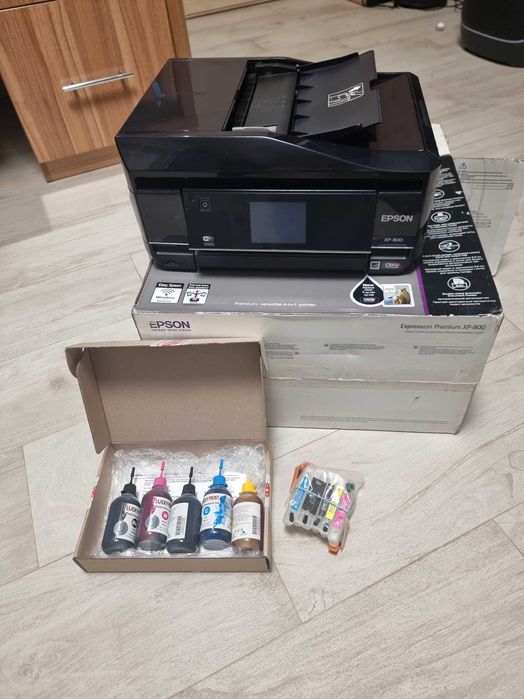 WIFI ФОТО МФУ струйный Epson Expression Premium XP-800 + ПЗК + Чернила