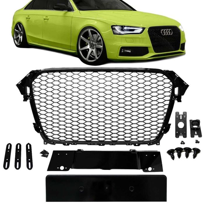 Grill Audi A4 B8 LIFT 12-15 RS look plaster miodu czarny połysk