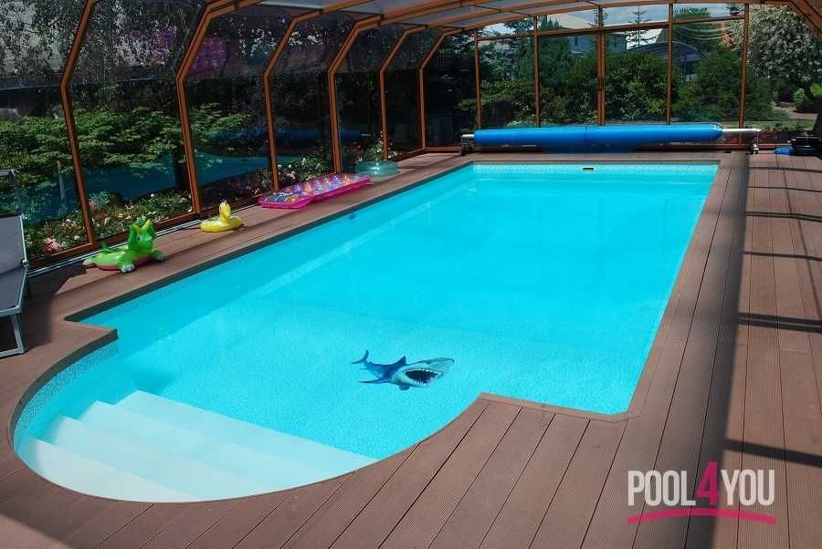 Basen ogrodowy poliestrowy z laminatu 9,3x3,25x1,55 pakiet START