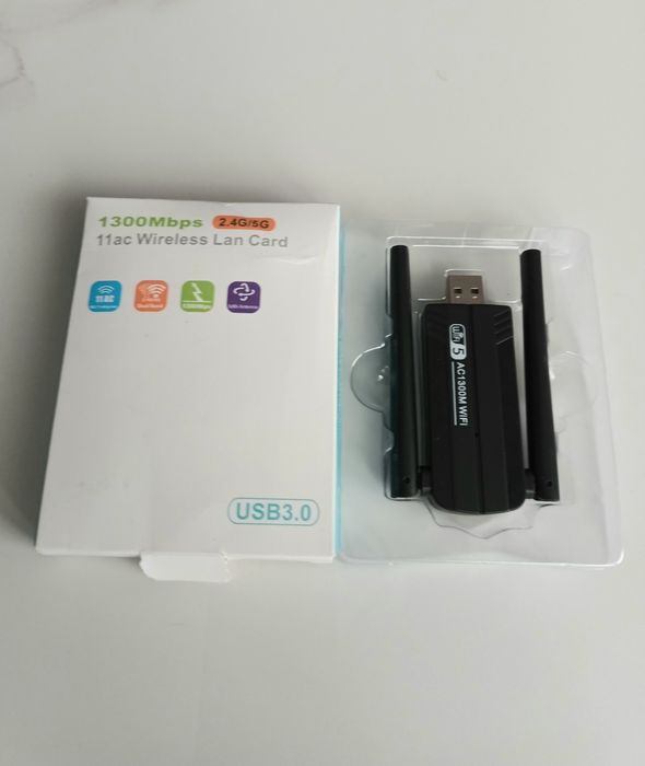 Karta Sieciowa WiFi 1300Mbps USB 3.0 | Dual Band 2.4/5GHz | NOWA