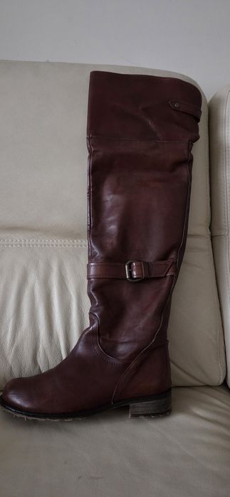 Kozaki damskie Primamoda długie skóra brąz r.39