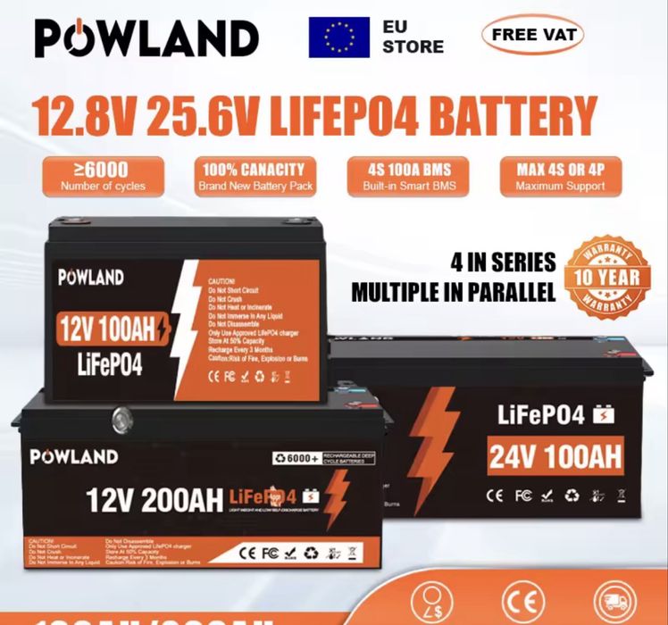 Аккумулятор Easun Powland LiFePO4 POWLAND 24в 100Aч 6000+ ЦИКЛОВ