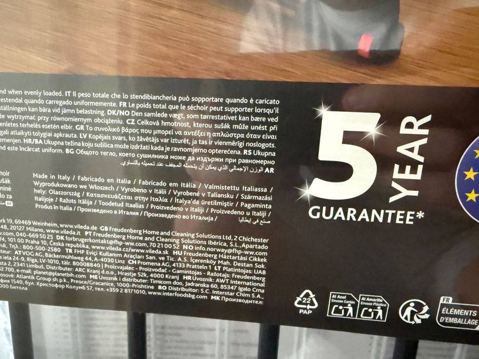 Suszarka na pranie Vileda King ULTIMATE 20 metrów mocna, Wyprodukowano we Włoszech Italia