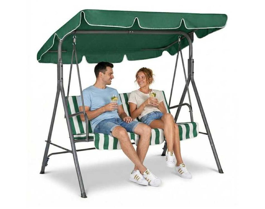 HUŚTAWKA OGRODOWA 3-osobowa bujana wolnostojąca - ZIELONA