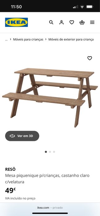Mesa picnic crianca IKEA RESO com chapeu sol Ramso