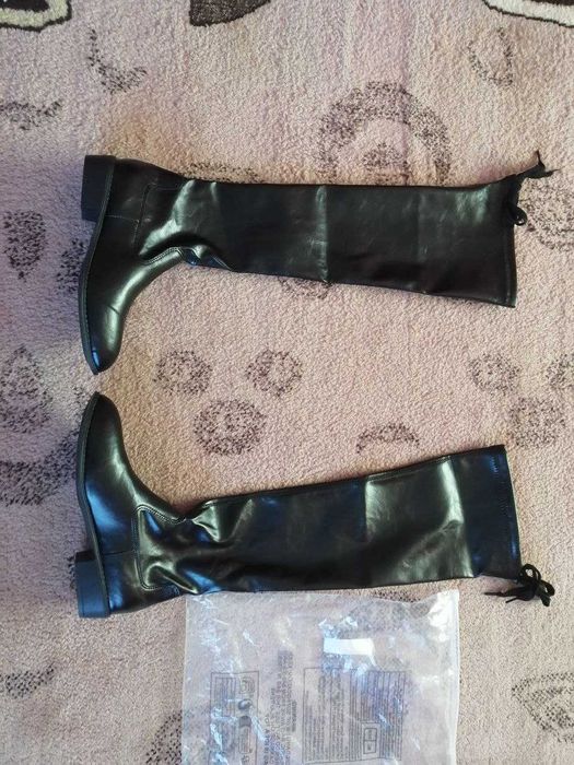 Шкіряні Ботфорти Туфлі-Чулки Сапоги Лаковая Кожа Чоботи Високі 42-43