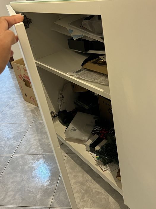 Movel aparador branco com vidro