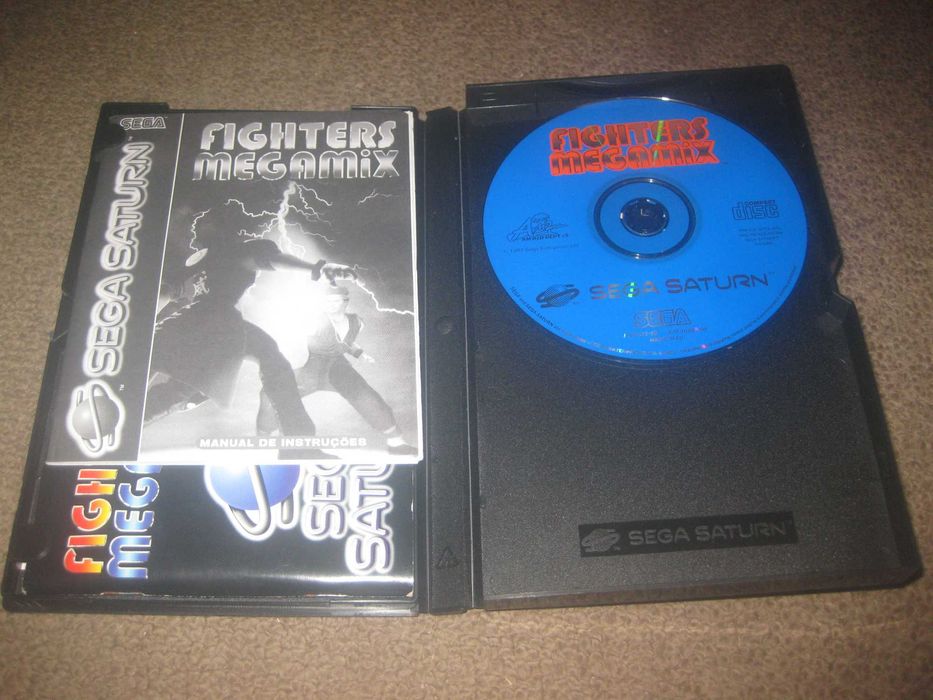 Jogo "Fighters Megamix" para Sega Saturn/Completo/Com 2 Manuais!