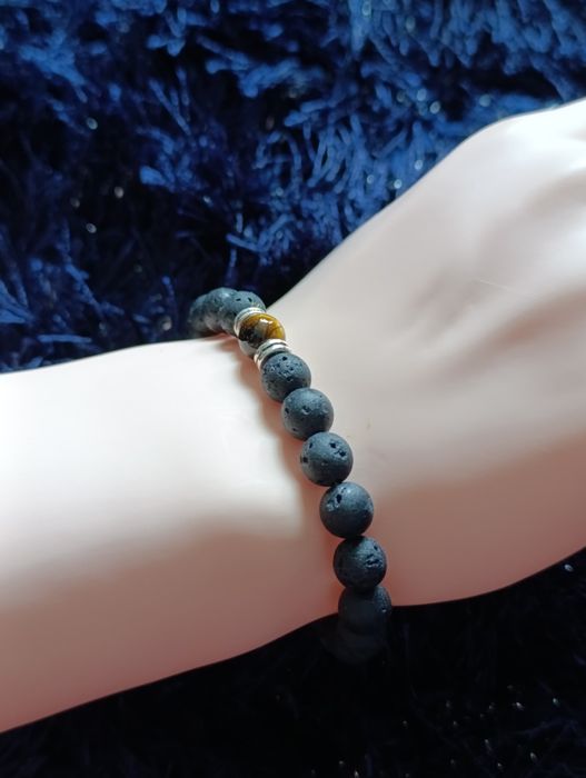 Bransoletka z naturalnego kamienia i tworzywa