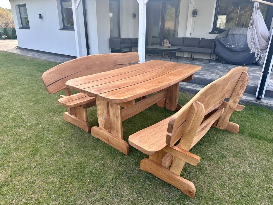 Zestaw mebli ogrodowych DĘBOWE 210cm Transport