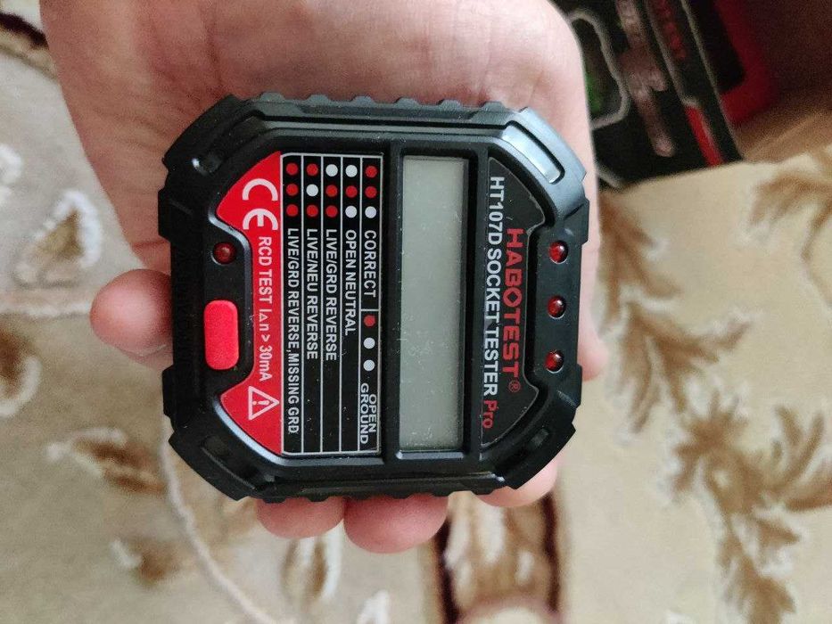 Тестер розетки HABOTEST HT107D Pro Socket Test RCD LCD Display УЗО