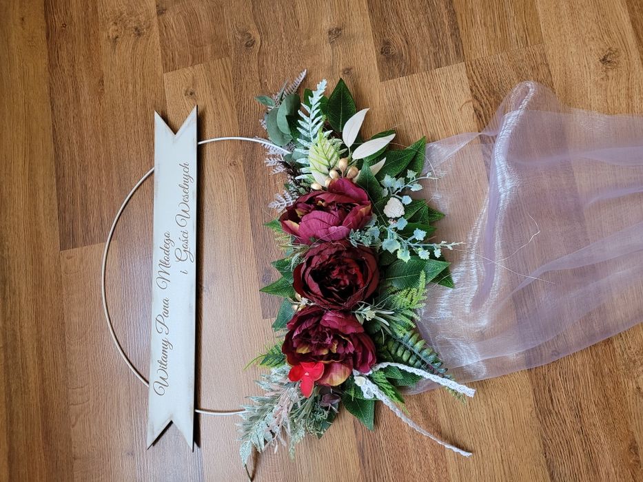 Dwie obręcze na wesele/na drzwi/Witamy Gości Weselnych/Witamy Pana Mło