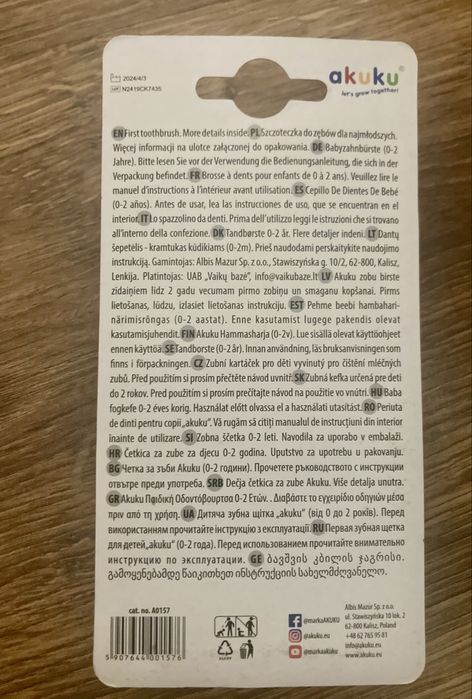 Szczoteczka do zębów Akuku 0+