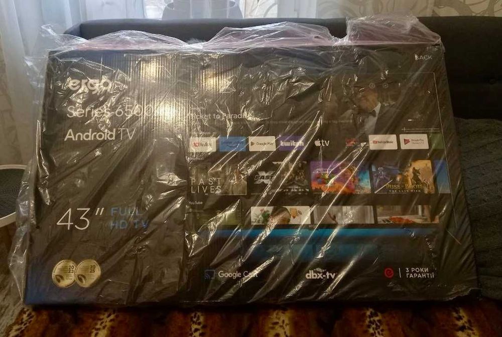 Терміново!Продам новий Smart TV 43" ERGO 43GFS6500 + кронштейн (є чек)