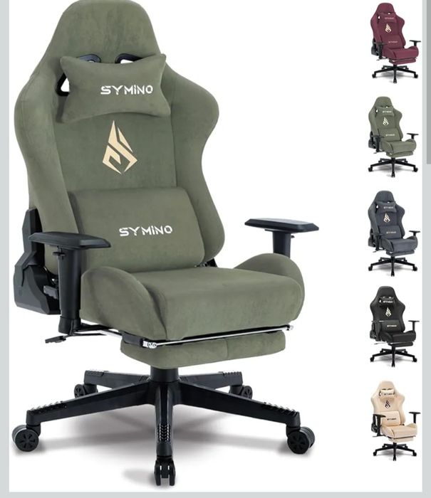 Krzesło gamingowe ergonomiczne odchylające z podnóżkiem