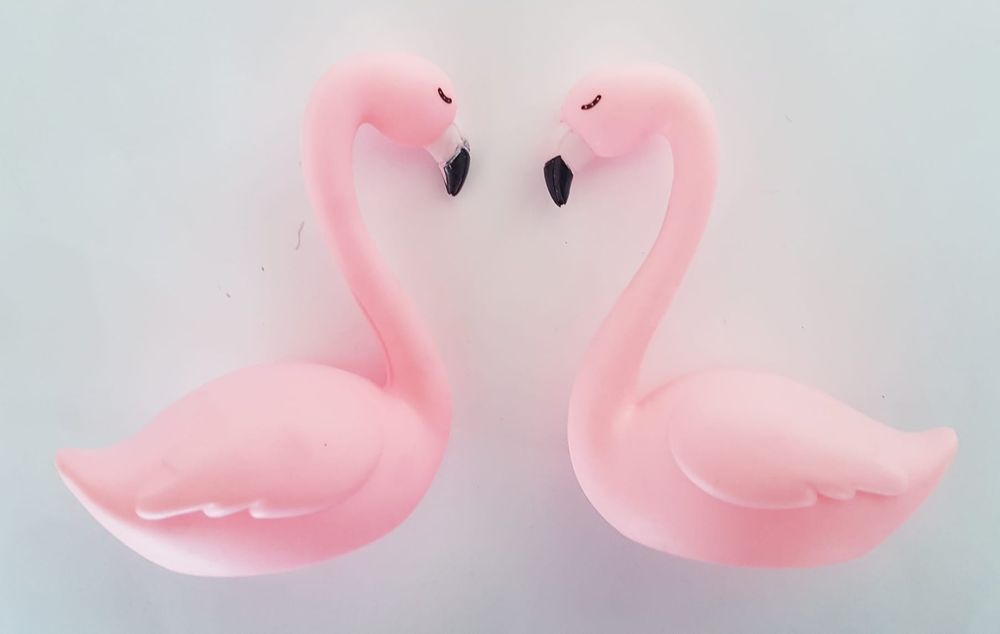 2 Flamingos Topo de Bolo (Portes Incluídos)