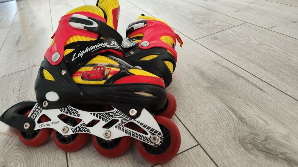 Ролики розсувні Disney Cars розмір 35-38  колеса PU зі світлом RL2118