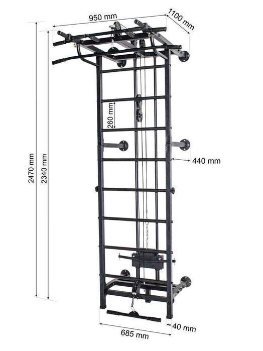 Siłownia domowa Kraft System 3 w 1 + wyciąg górny, dolny