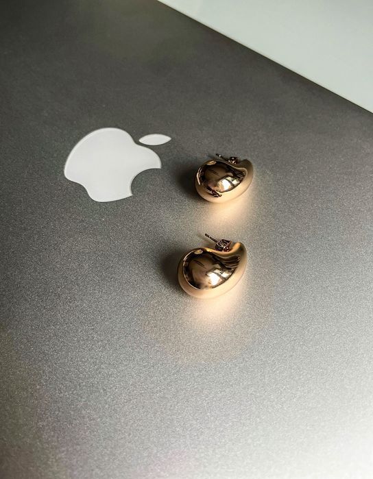 Kolczyki dmuchane pozłacane Łezki stal chirurgiczna 316l