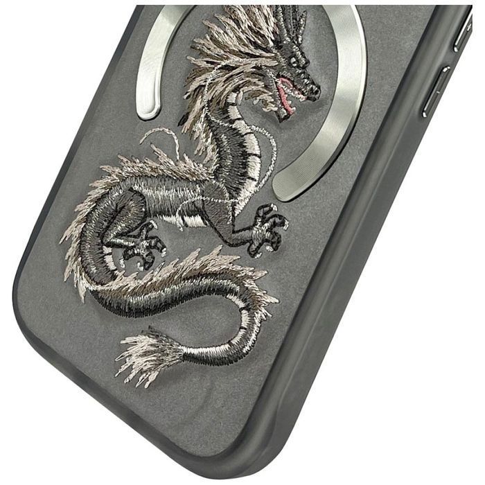 Etui Nimmy Dragon MagSafe na iPhone 16 Pro - szare
