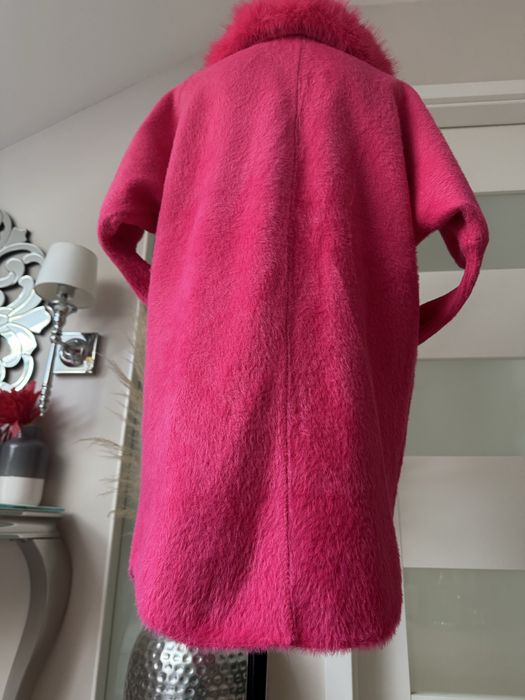 Alpaka płaszcz narzutka sweter