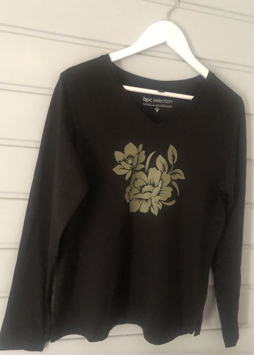 T-shirt długi rękaw czarny rozm. 40/42