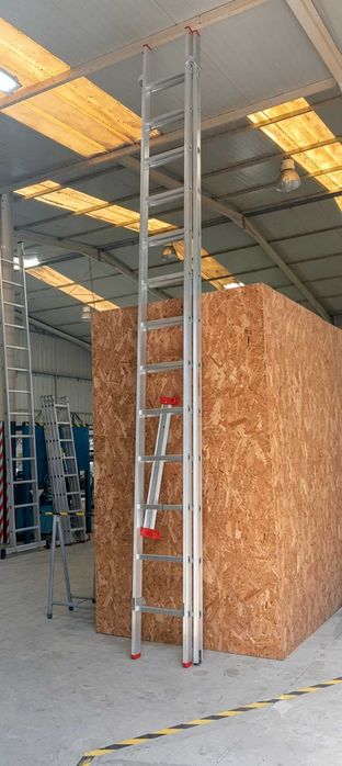 Escada Profissional Dupla 2x4m (7m Úteis) Degrau Quadrado - Alumínio 6060