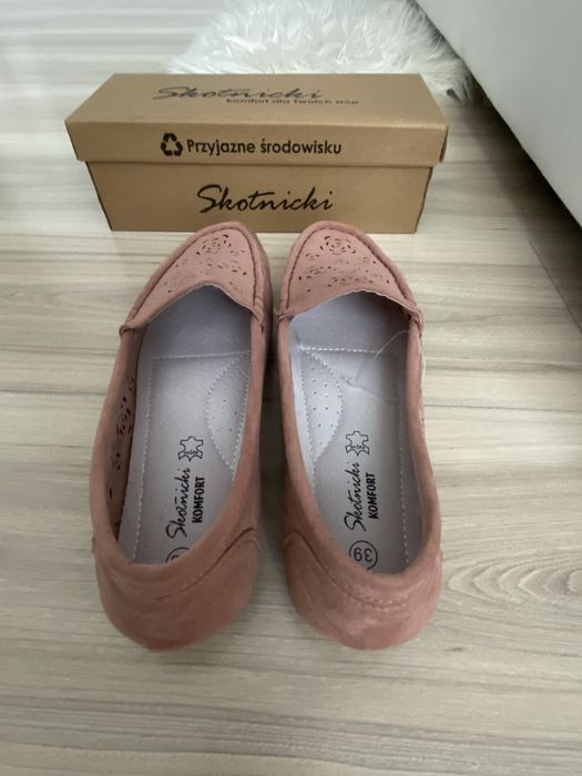 Mokasyny damskie ażurowe r. 38/39 Skotnicki nowe