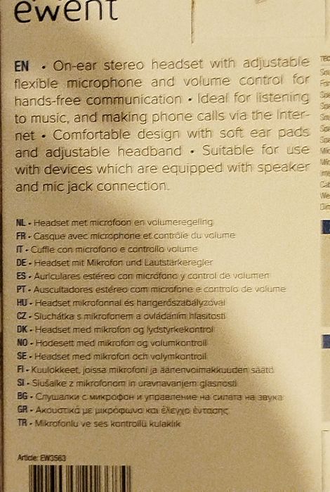 EW3563 Headphones with Microphone – New64584755251329122