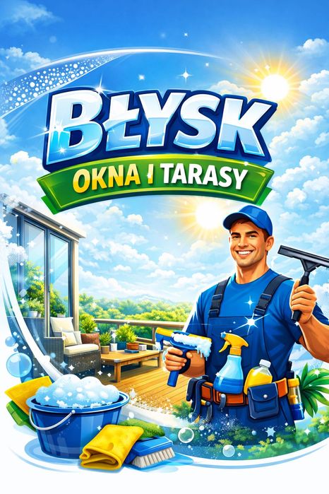 Mycie okien witryn tarasów kostki Sprzątanie