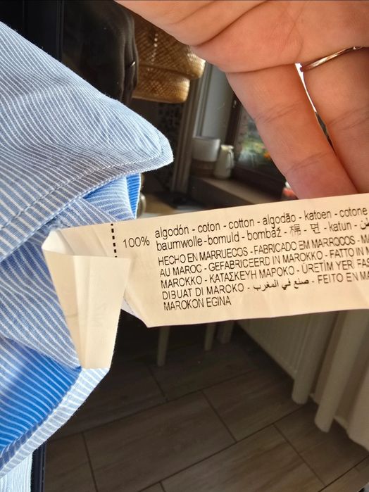 Koszula ZARA w paski r.36 biało niebieska bawełniana