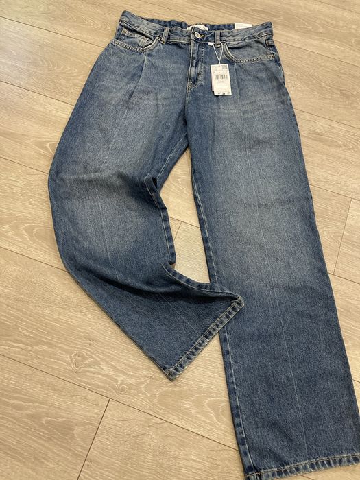 Прямі плісовані джинси MANGO 38 розмір
