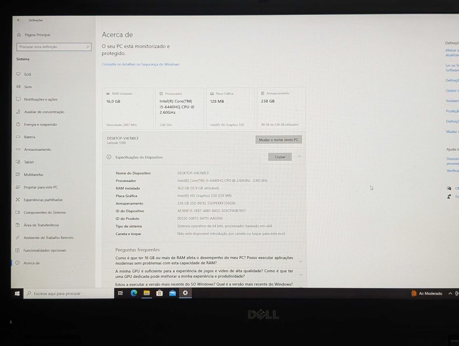 Portátil Dell Latitude 5580 I5 16GB RAM SSD #1