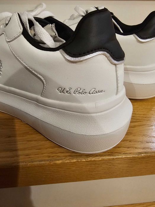 U.S. POLO ASSN. - Sneakersy Damskie, Białe, rozmiar 40