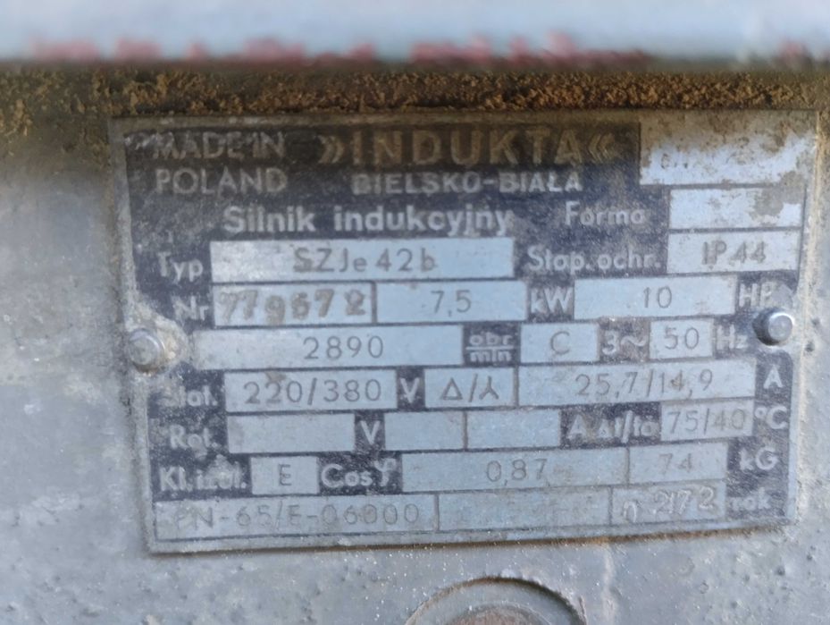 Silnik elektryczny INDUKTA Bielsko-Biała 7.5KW 2890 obr/min.