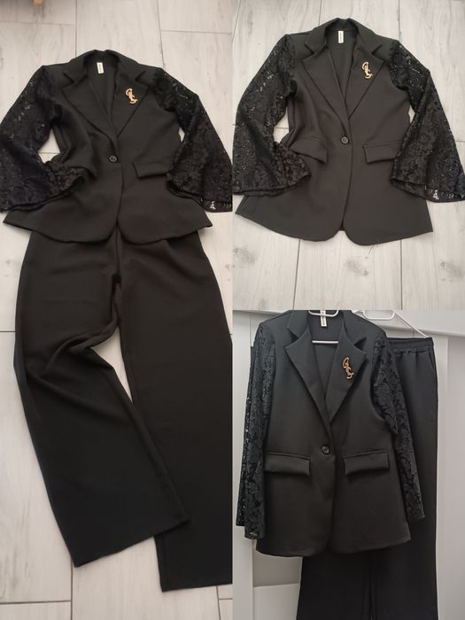 Garnitur damski uniwersalny koronka szwedy