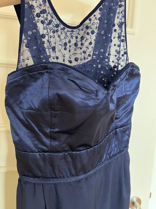 Vestido de cerimónia azul escuro tam. S