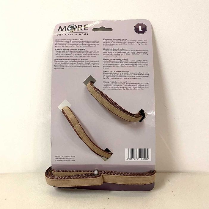 More Nowe Szelki dla kota M/L beżowe