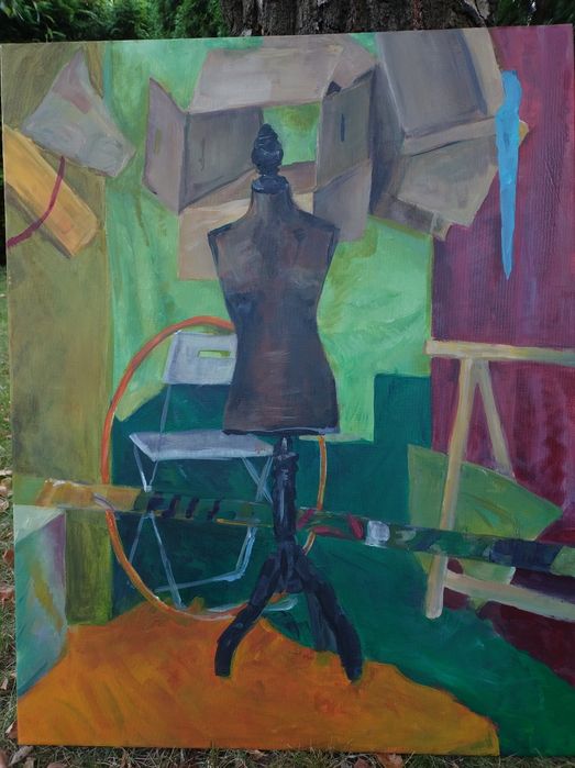 Obraz na płótnie."Manekin krawiecki". Akryl