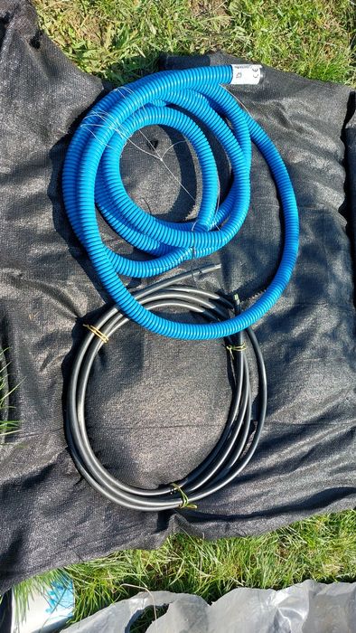 Kabel elektryczny długość 6,4m YKY 5x10mm 06/1kv plus peszel ok 6m