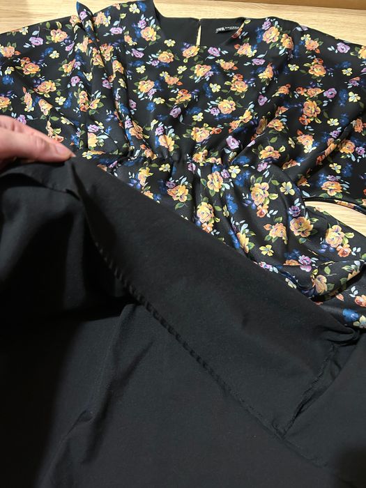 Zara sukienka w kwiaty XS rękaw kimono