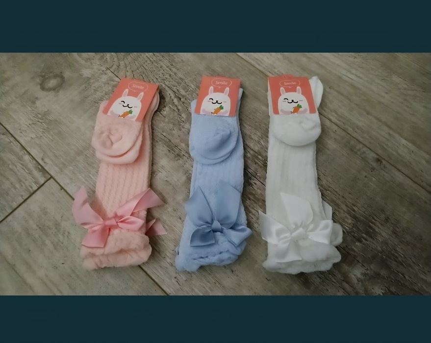 Skarpetki/ podkolanówki letnie - 3 pary - wiek 1-3 lata