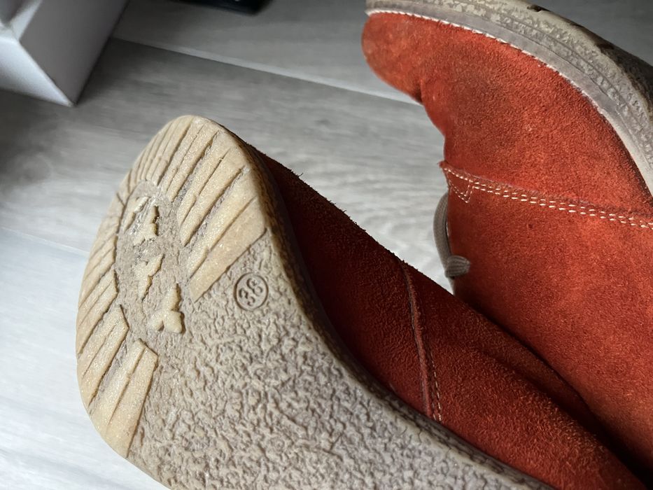 Buty botki kozaki obcas skóra czerwony leather red eleganckie Venezia
