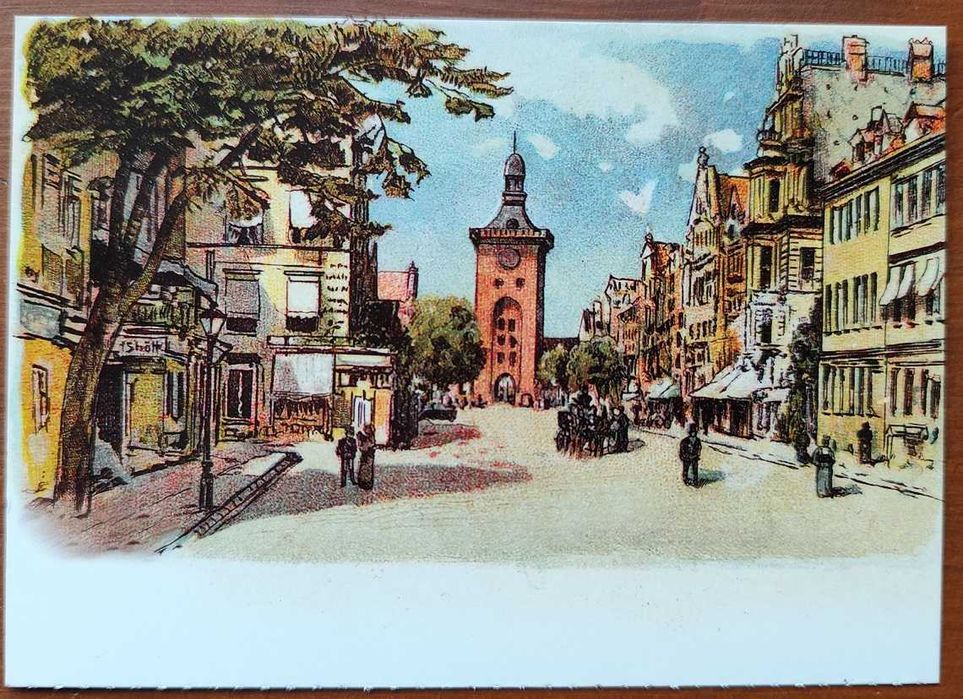 Pocztówka Elbląg Stary Rynek Brama Targowa