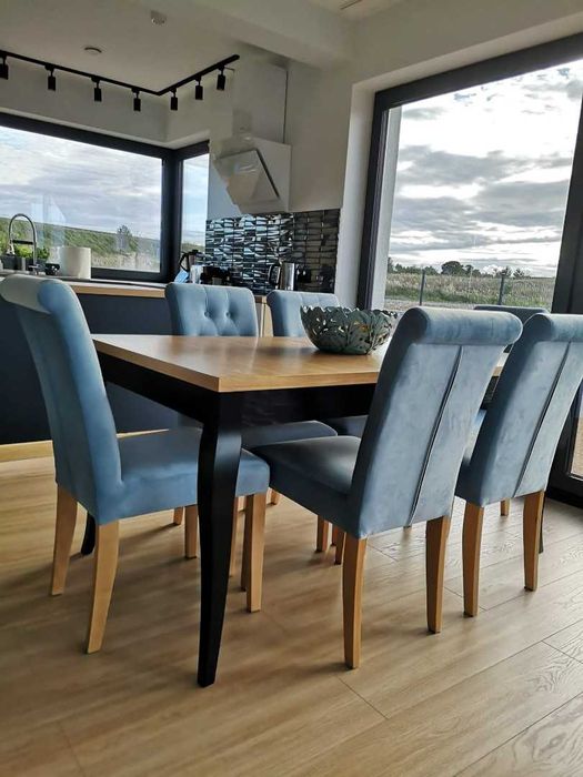 Zestaw -stół +6 krzeseł pikowanych do salonu jadalni kuchni Producent!