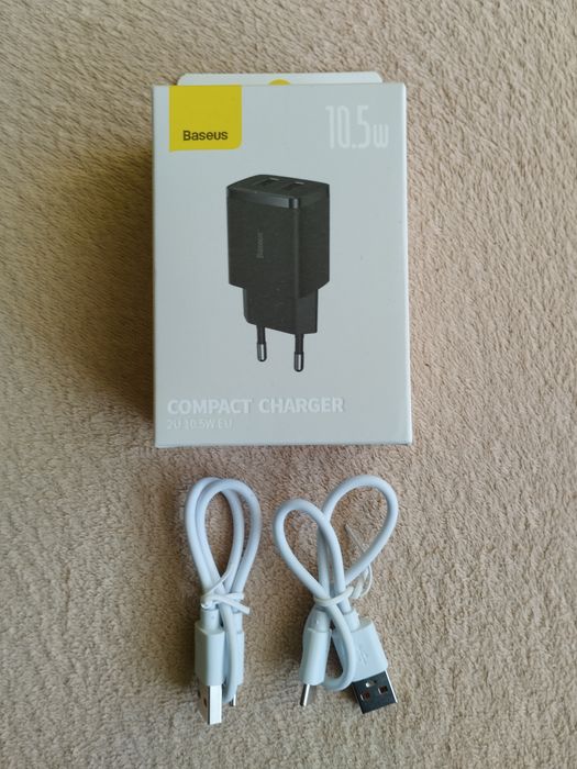 Ładowarka Baseus 2x USB 10.5W +2 kable USB C