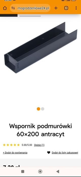 Komplet zestaw wspornik wsporniki podmurówki 60x200 ocynk antracyt