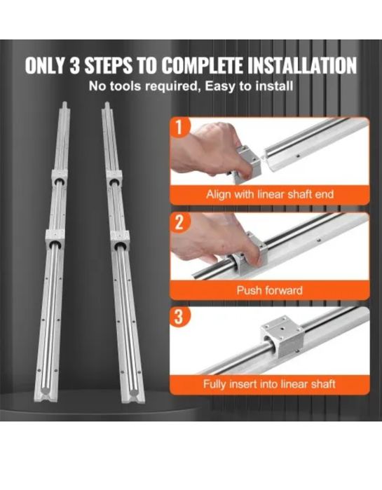 линейная направляющая VEVOR,2рельса+4каретки,Лінійна рейка з кареткою