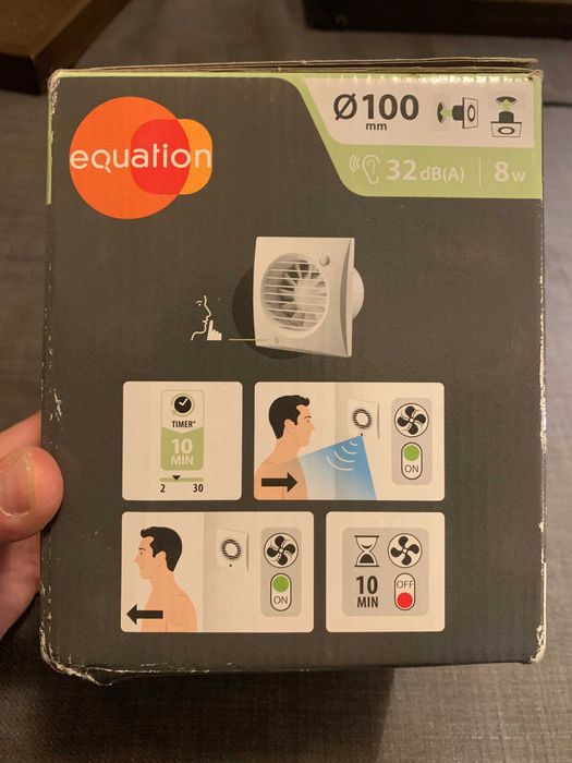 Ventilador branco novo Equation 100 mm wc